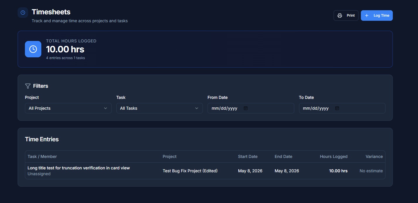 Time Tracking & Timesheets - WorkSmiths Feature Screenshot